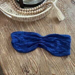 Blue Lace Bandeau Bra
